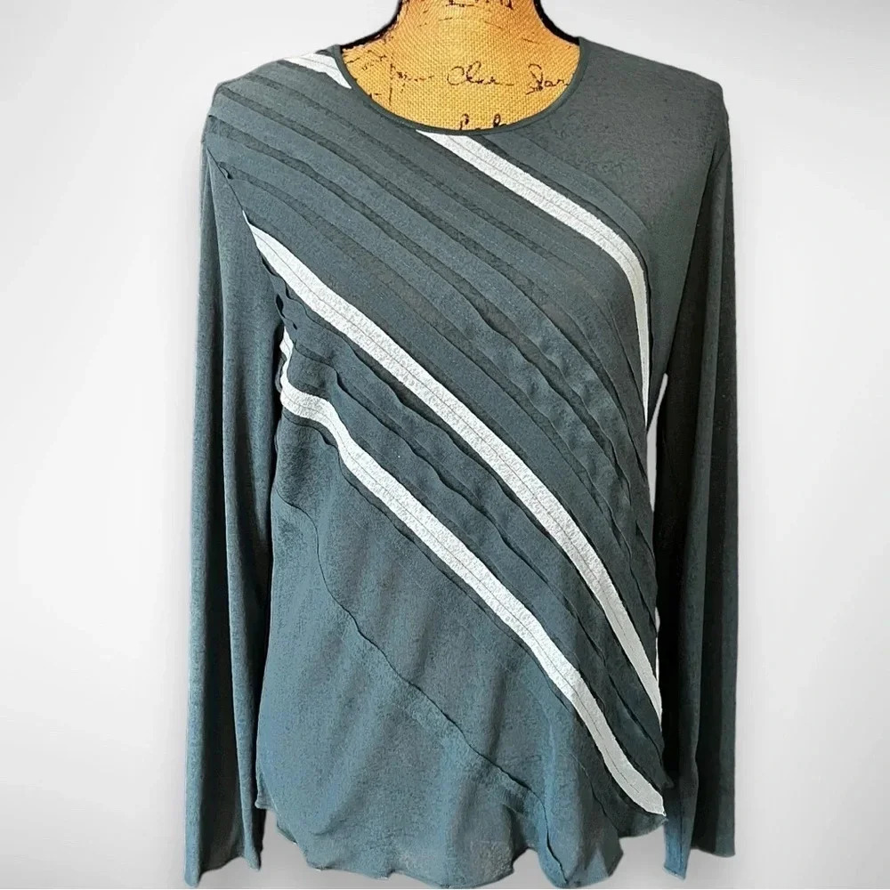 J.JILL Women's Teal Long Sleeve‎ Lightweight Top Medium | EUC